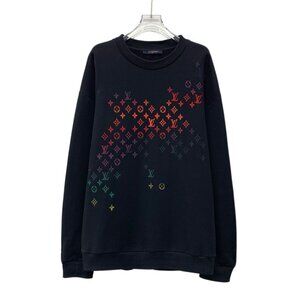 Louis Vuitton Black Gradient Logo Cotton Round-Neck Long-Sleeved Sweatshirt XXL
